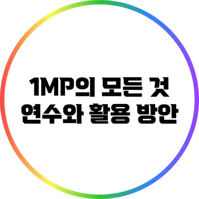 1MP의 모든 것: 연수와 활용 방안
