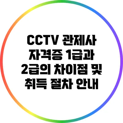 CCTV 관제사 자격증: 1급과 2급의 차이점 및 취득 절차 안내