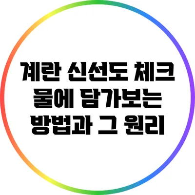 계란 신선도 체크: 물에 담가보는 방법과 그 원리