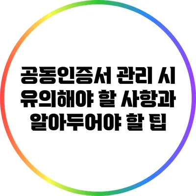 공동인증서 관리 시 유의해야 할 사항과 알아두어야 할 팁