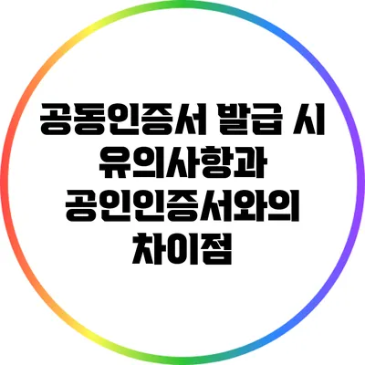공동인증서 발급 시 유의사항과 공인인증서와의 차이점