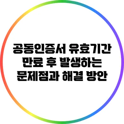 공동인증서 유효기간 만료 후 발생하는 문제점과 해결 방안