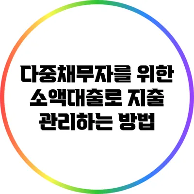 다중채무자를 위한 소액대출로 지출 관리하는 방법