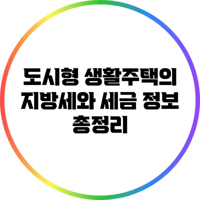 도시형 생활주택의 지방세와 세금 정보 총정리