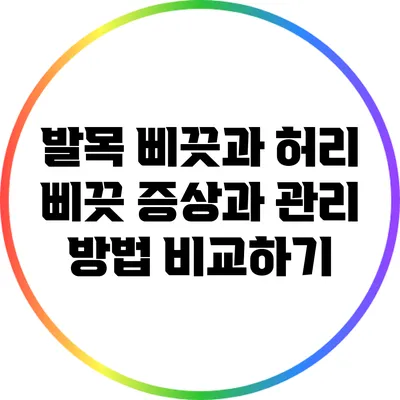 발목 삐끗과 허리 삐끗: 증상과 관리 방법 비교하기
