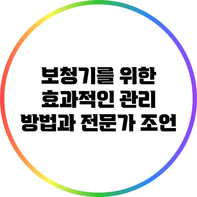 보청기를 위한 효과적인 관리 방법과 전문가 조언