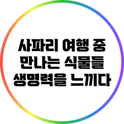 사파리 여행 중 만나는 식물들: 생명력을 느끼다