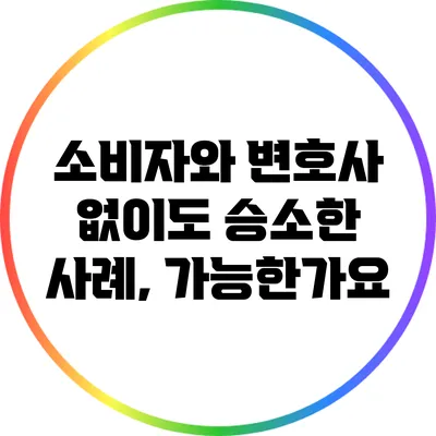 소비자와 변호사 없이도 승소한 사례, 가능한가요?