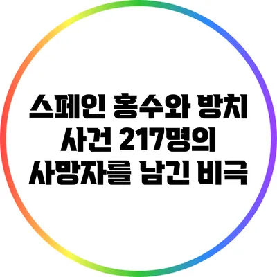 스페인 홍수와 방치 사건: 217명의 사망자를 남긴 비극