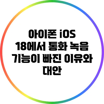 아이폰 iOS 18에서 통화 녹음 기능이 빠진 이유와 대안