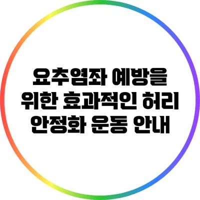 요추염좌 예방을 위한 효과적인 허리 안정화 운동 안내