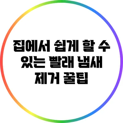 집에서 쉽게 할 수 있는 빨래 냄새 제거 꿀팁