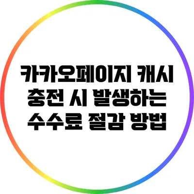 카카오페이지 캐시 충전 시 발생하는 수수료 절감 방법