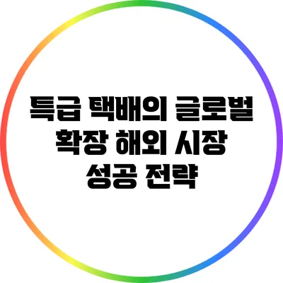 특급 택배의 글로벌 확장: 해외 시장 성공 전략
