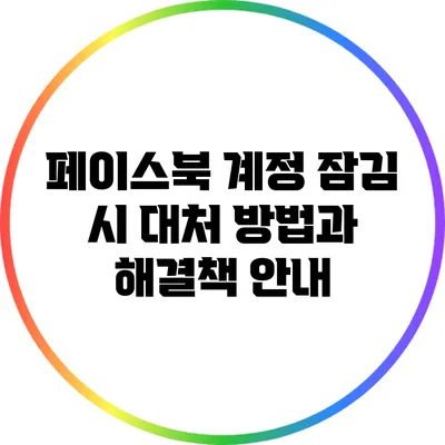 페이스북 계정 잠김 시 대처 방법과 해결책 안내