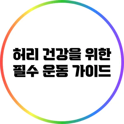 허리 건강을 위한 필수 운동 가이드