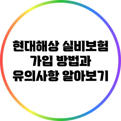 현대해상 실비보험 가입 방법과 유의사항 알아보기