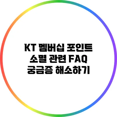 KT 멤버십 포인트 소멸 관련 FAQ: 궁금증 해소하기