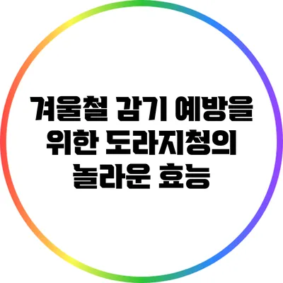 겨울철 감기 예방을 위한 도라지청의 놀라운 효능