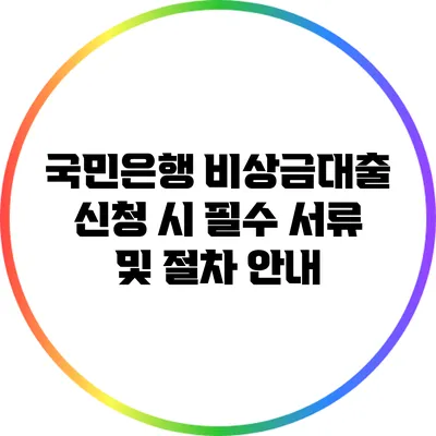 국민은행 비상금대출 신청 시 필수 서류 및 절차 안내