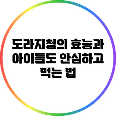 도라지청의 효능과 아이들도 안심하고 먹는 법