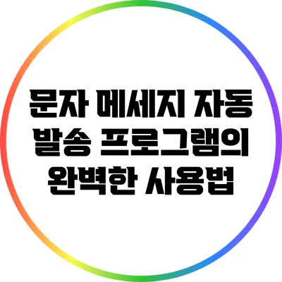 문자 메세지 자동 발송 프로그램의 완벽한 사용법