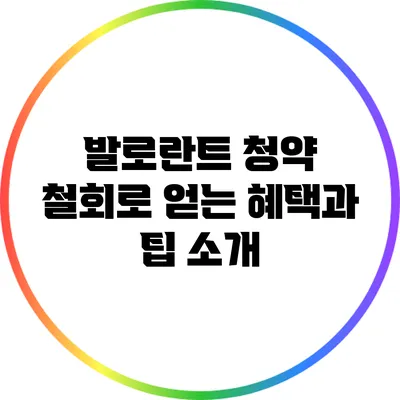 발로란트 청약 철회로 얻는 혜택과 팁 소개