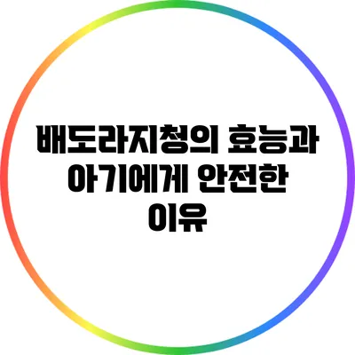 배도라지청의 효능과 아기에게 안전한 이유