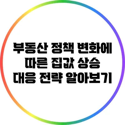 부동산 정책 변화에 따른 집값 상승 대응 전략 알아보기