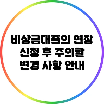 비상금대출의 연장 신청 후 주의할 변경 사항 안내