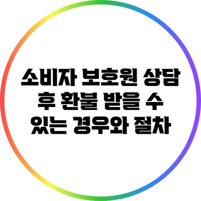 소비자 보호원 상담 후 환불 받을 수 있는 경우와 절차