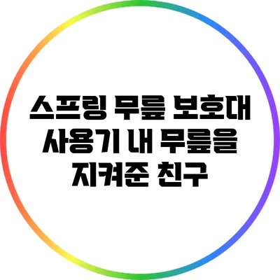 스프링 무릎 보호대 사용기: 내 무릎을 지켜준 친구