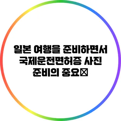 일본 여행을 준비하면서 국제운전면허증 사진 준비의 중요性