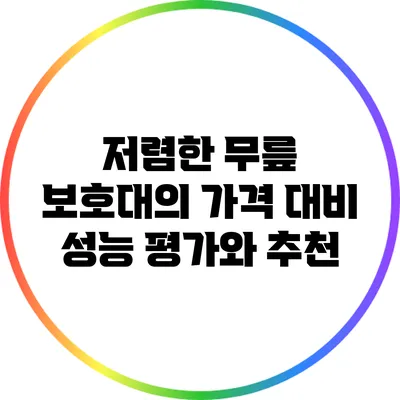 저렴한 무릎 보호대의 가격 대비 성능 평가와 추천