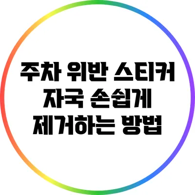 주차 위반 스티커 자국 손쉽게 제거하는 방법
