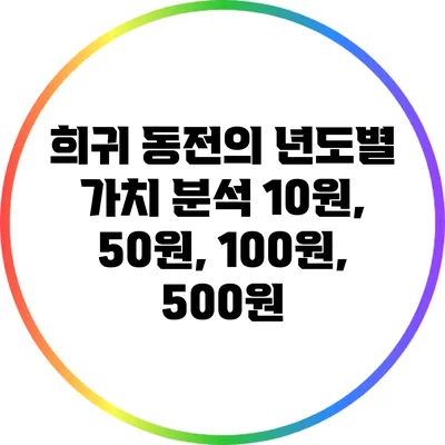 희귀 동전의 년도별 가치 분석: 10원, 50원, 100원, 500원