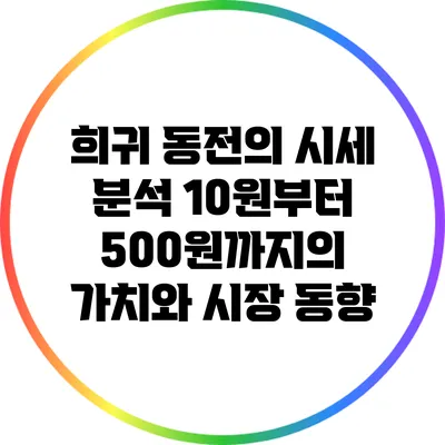 희귀 동전의 시세 분석: 10원부터 500원까지의 가치와 시장 동향