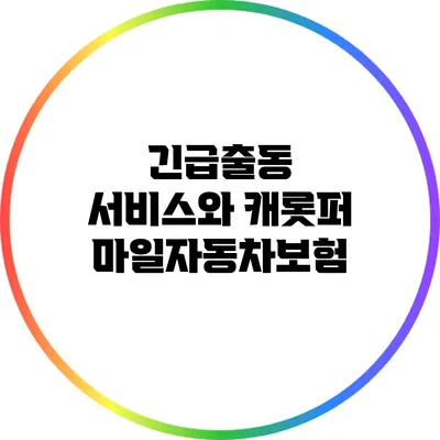 긴급출동 서비스와 캐롯퍼마일자동차보험